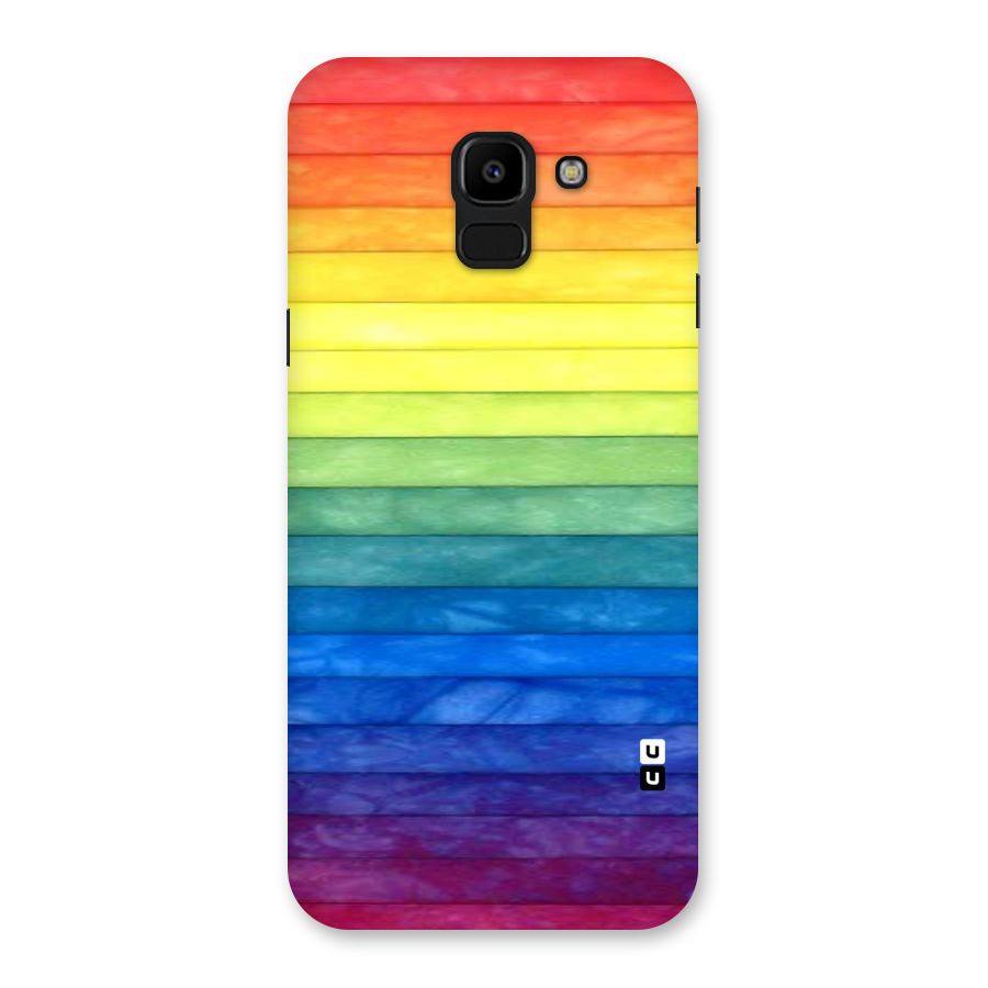 Rainbow Colors Stripes Back Case for Galaxy J6