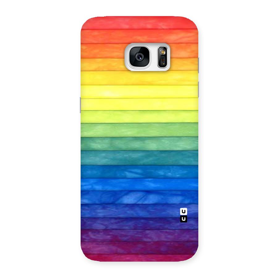 Rainbow Colors Stripes Back Case for Galaxy S7 Edge
