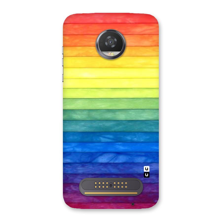 Rainbow Colors Stripes Back Case for Moto Z2 Play