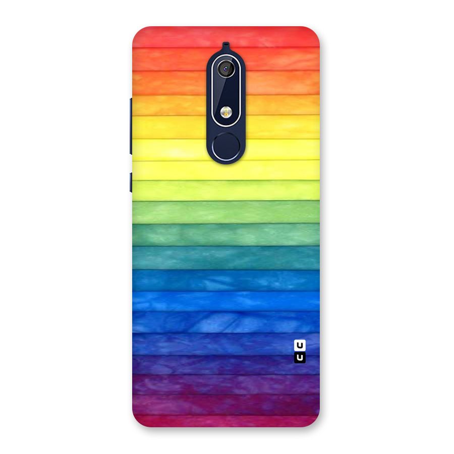 Rainbow Colors Stripes Back Case for Nokia 5.1