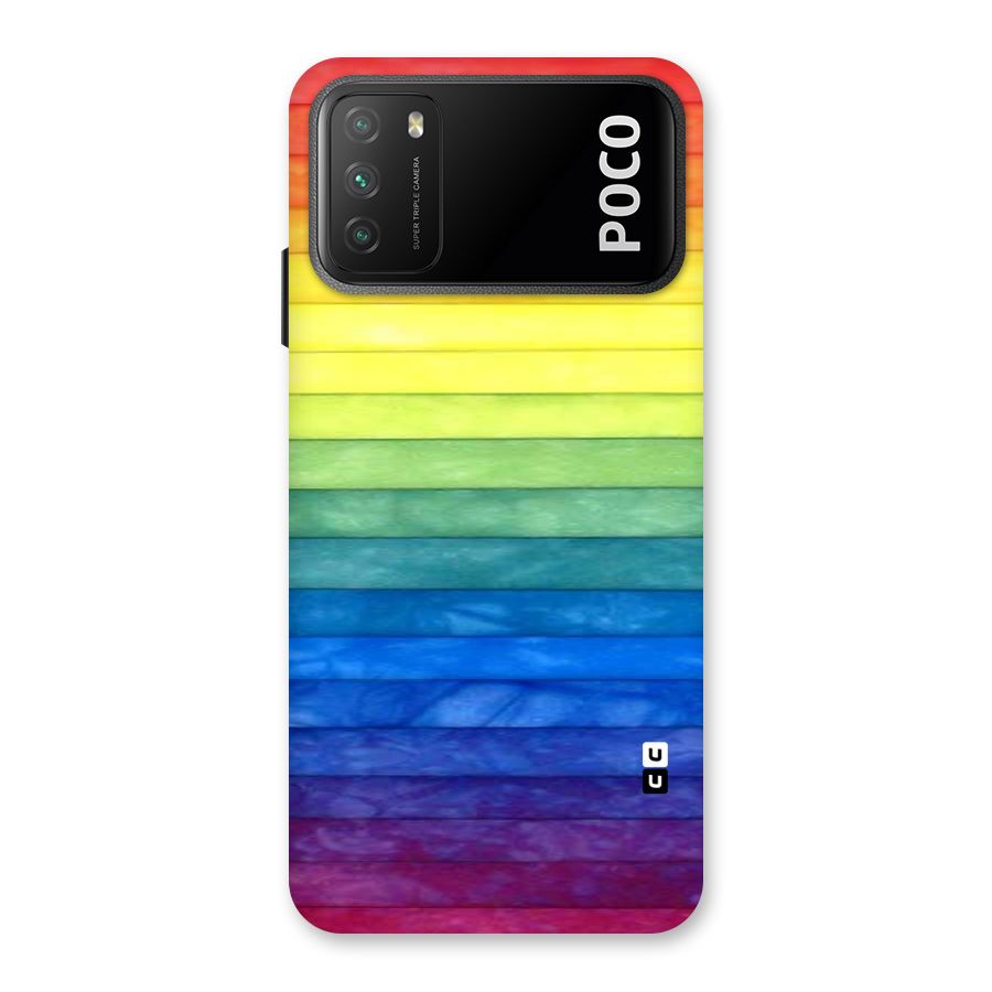 Rainbow Colors Stripes Back Case for Poco M3
