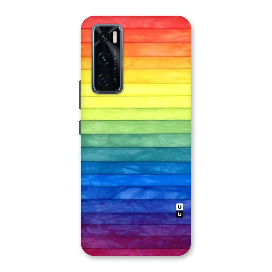 Rainbow Colors Stripes Back Case for Vivo V20 SE