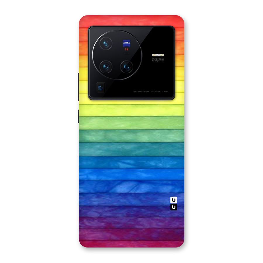 Rainbow Colors Stripes Back Case for Vivo X80 Pro