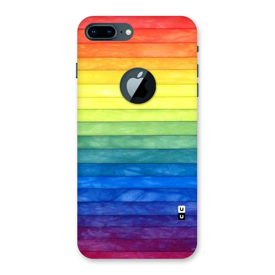 Rainbow Colors Stripes Back Case for iPhone 7 Plus Logo Cut