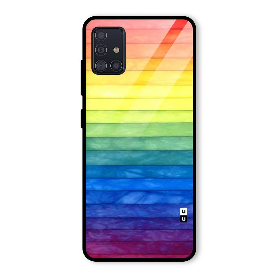 Rainbow Colors Stripes Glass Back Case for Galaxy A51