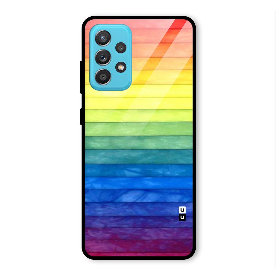 Rainbow Colors Stripes Glass Back Case for Galaxy A52s 5G