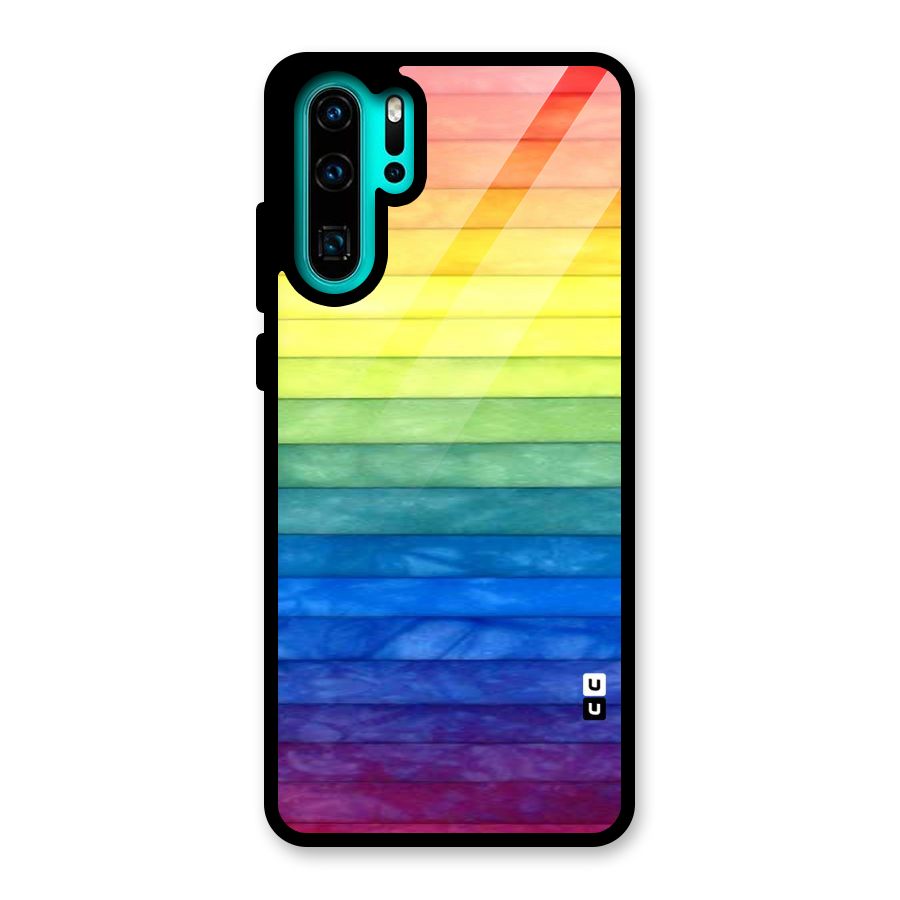 Rainbow Colors Stripes Glass Back Case for Huawei P30 Pro