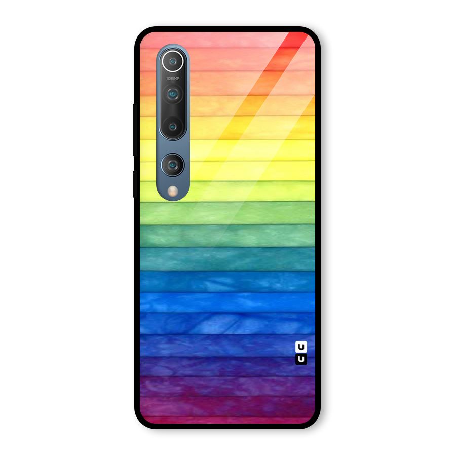 Rainbow Colors Stripes Glass Back Case for Mi 10