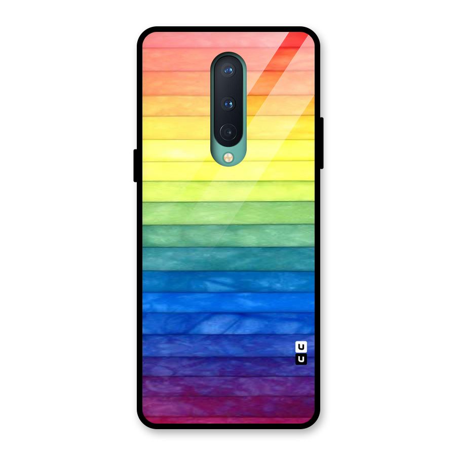 Rainbow Colors Stripes Glass Back Case for OnePlus 8