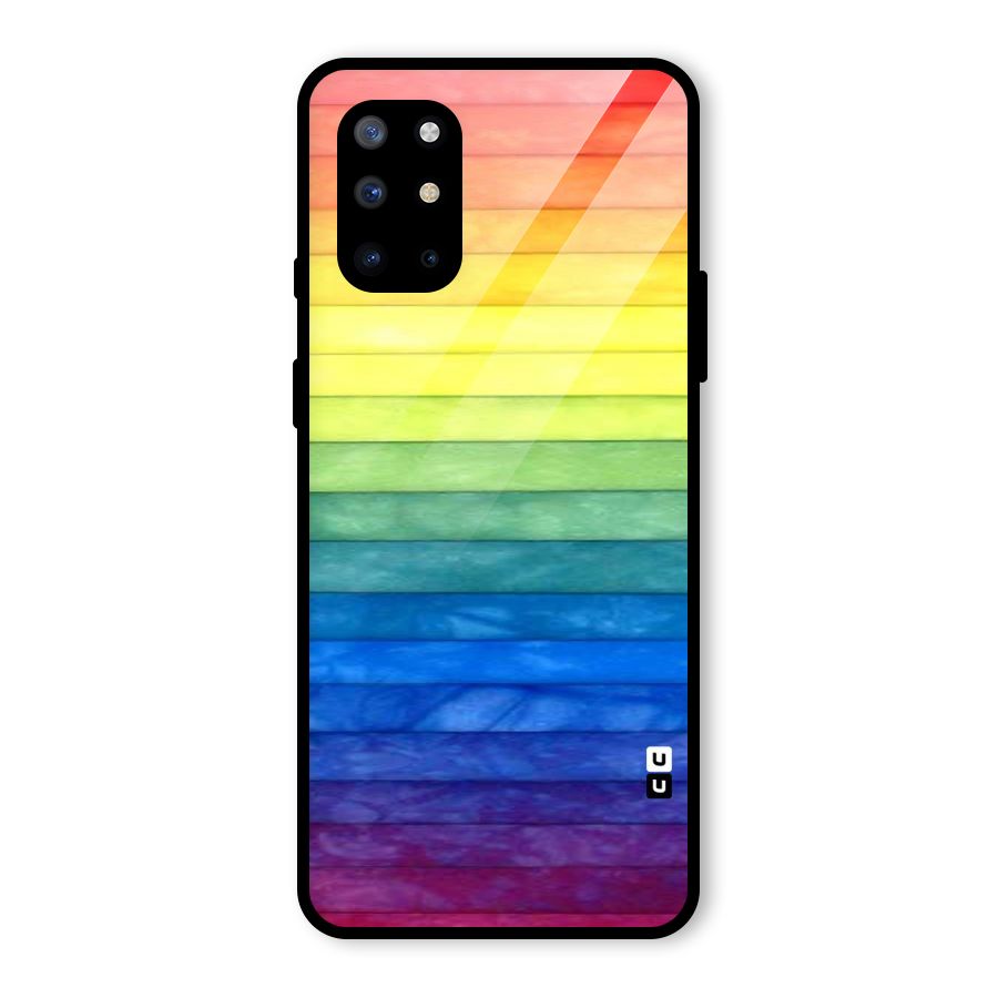 Rainbow Colors Stripes Glass Back Case for OnePlus 8T