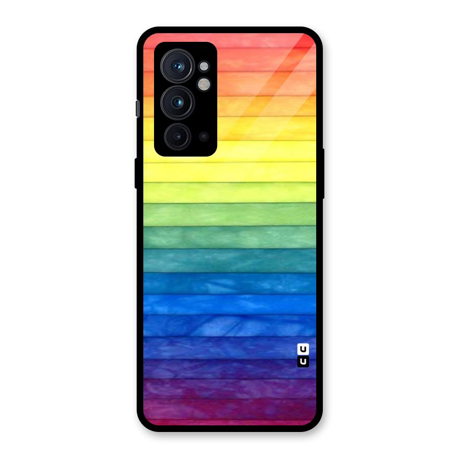 Rainbow Colors Stripes Glass Back Case for OnePlus 9RT 5G