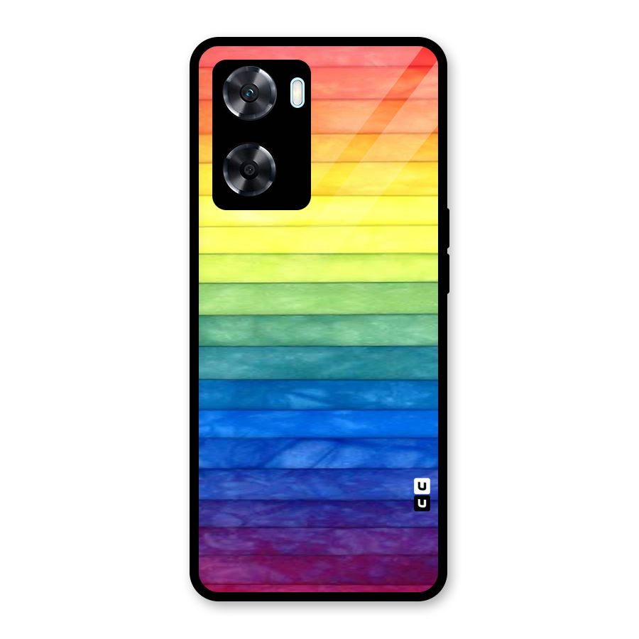 Rainbow Colors Stripes Glass Back Case for Oppo A77