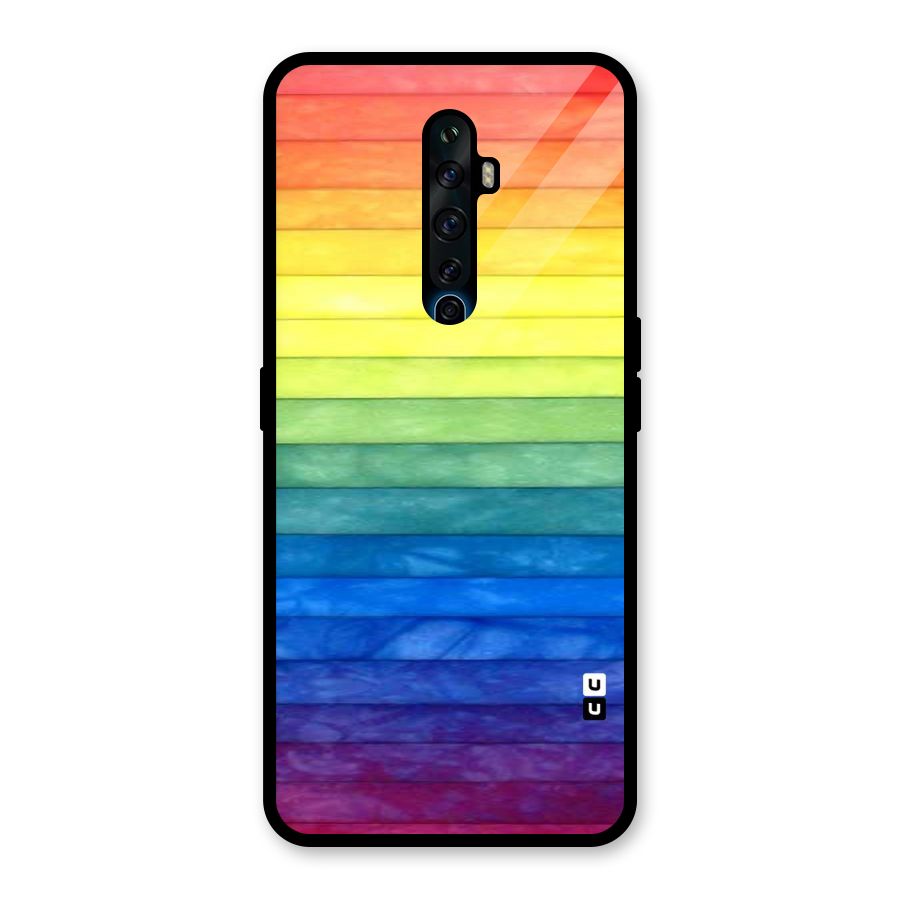 Rainbow Colors Stripes Glass Back Case for Oppo Reno2 F