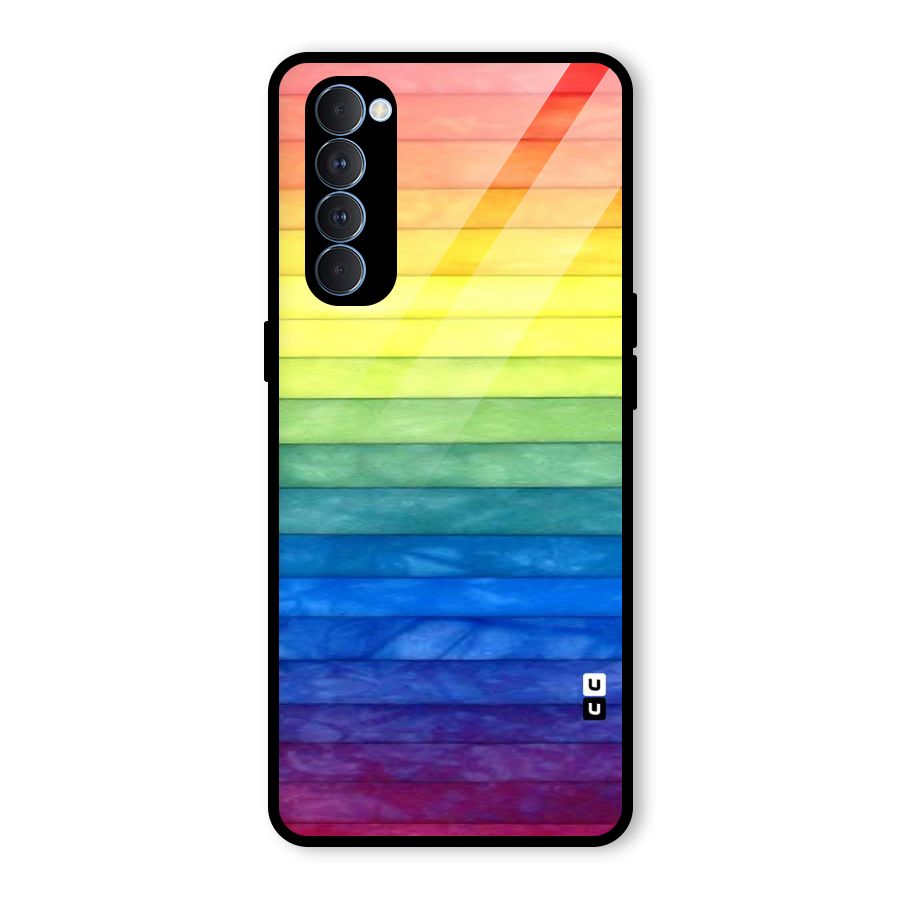 Rainbow Colors Stripes Glass Back Case for Oppo Reno4 Pro