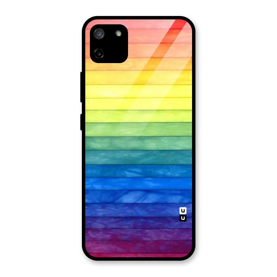 Rainbow Colors Stripes Glass Back Case for Realme C11