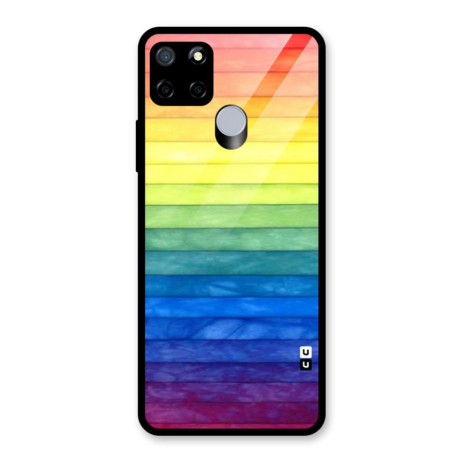 Rainbow Colors Stripes Glass Back Case for Realme Narzo 20