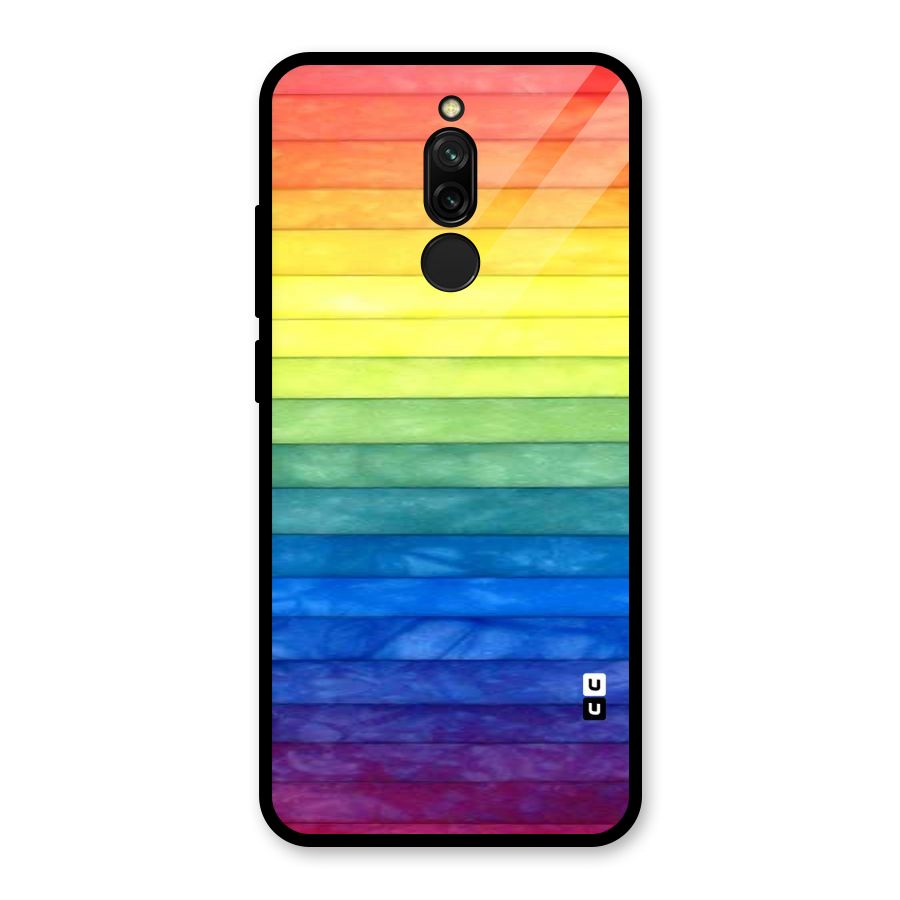 Rainbow Colors Stripes Glass Back Case for Redmi 8