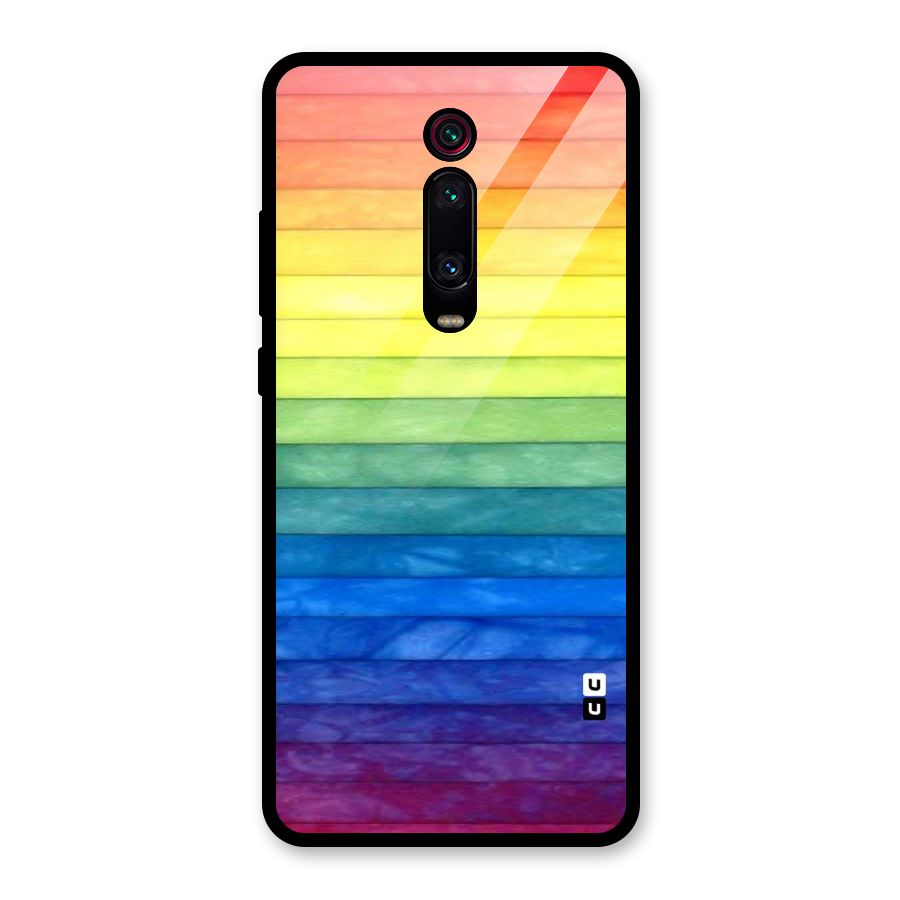 Rainbow Colors Stripes Glass Back Case for Redmi K20