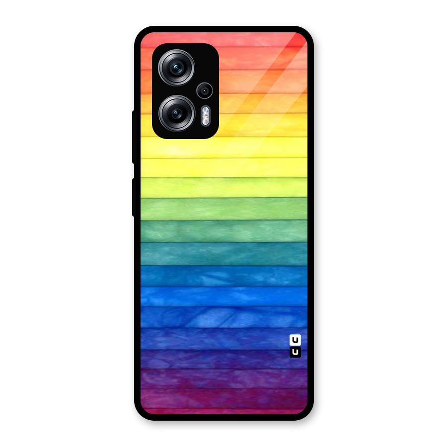 Rainbow Colors Stripes Glass Back Case for Redmi K50i