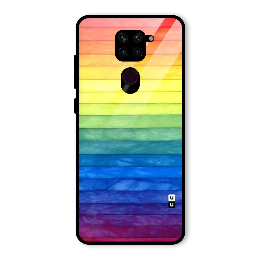 Rainbow Colors Stripes Glass Back Case for Redmi Note 9