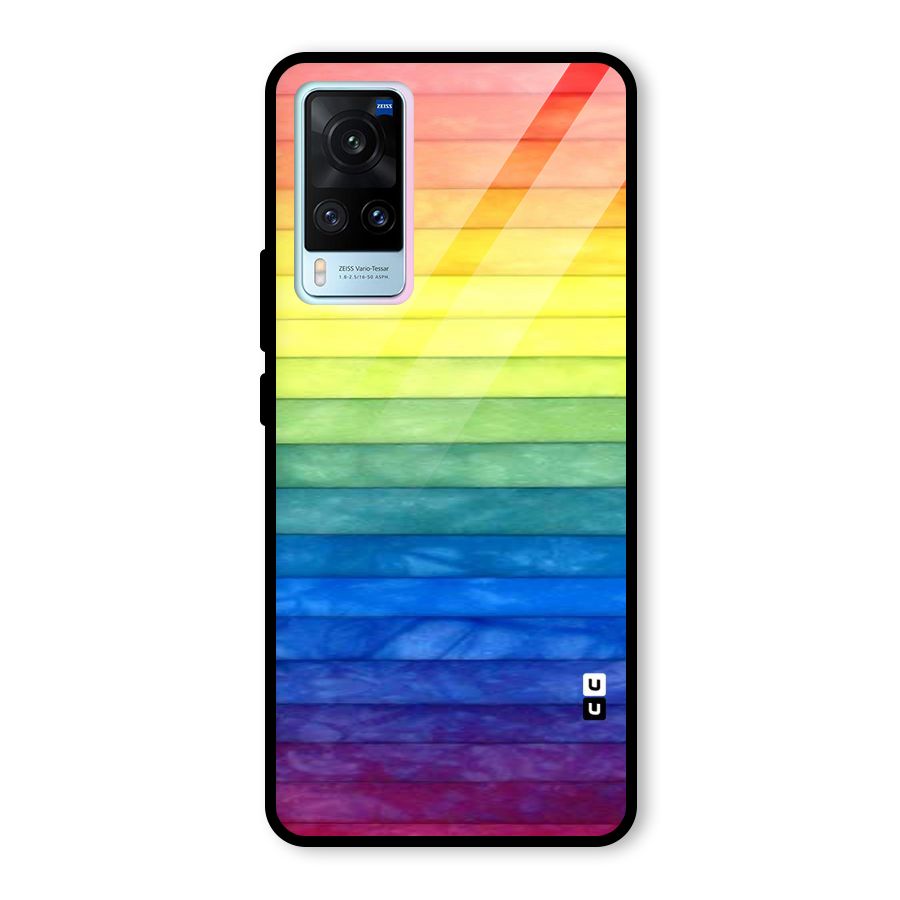 Rainbow Colors Stripes Glass Back Case for Vivo X60