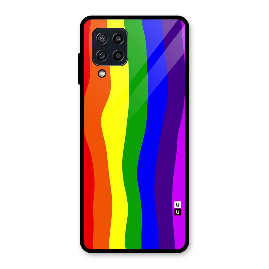 Rainbow Curves Glass Back Case for Galaxy M32