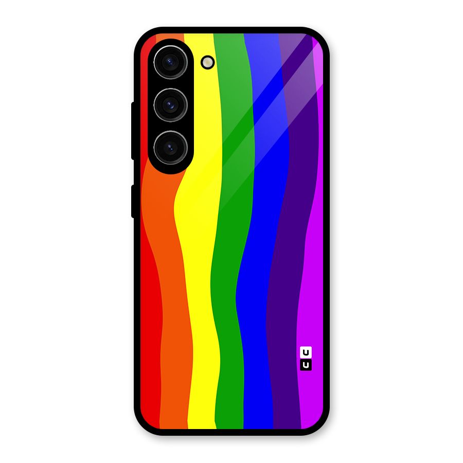 Rainbow Curves Glass Back Case for Galaxy S23
