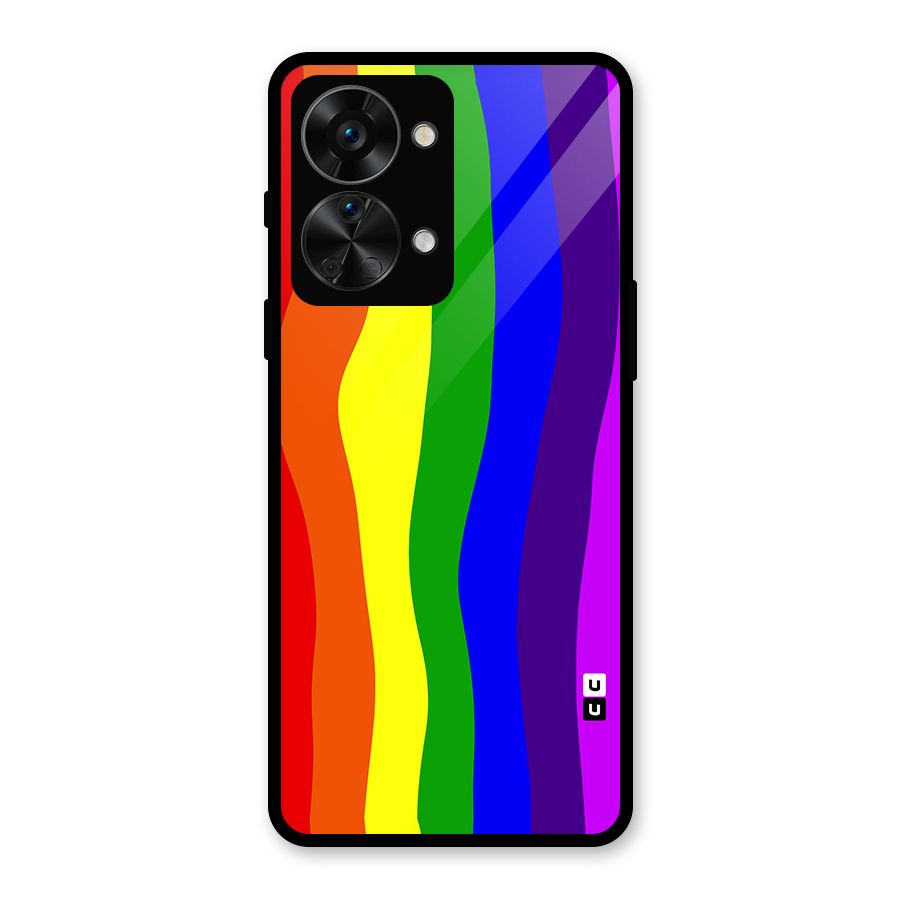 Rainbow Curves Glass Back Case for OnePlus Nord 2T