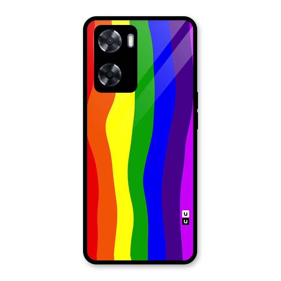 Rainbow Curves Glass Back Case for Oppo A57 2022