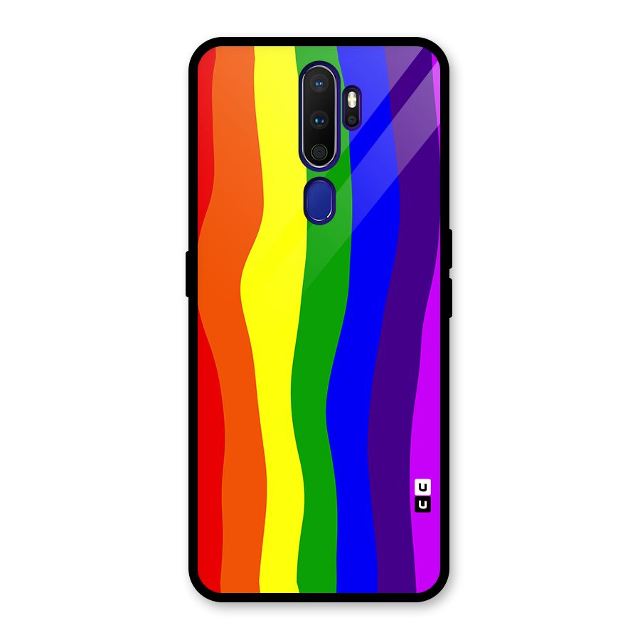 Rainbow Curves Glass Back Case for Oppo A9 (2020)