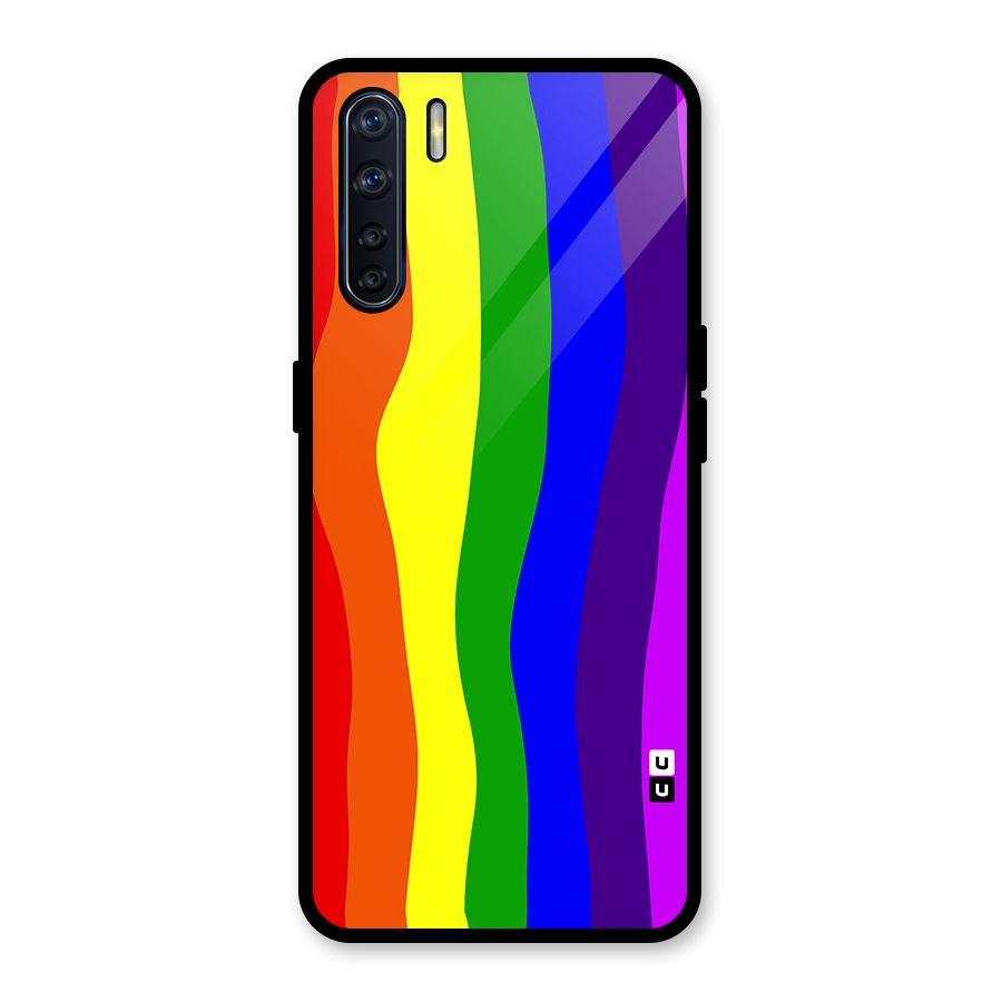 Rainbow Curves Glass Back Case for Oppo F15