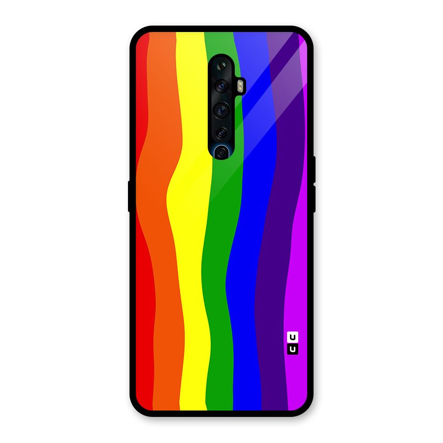 Rainbow Curves Glass Back Case for Oppo Reno2 F