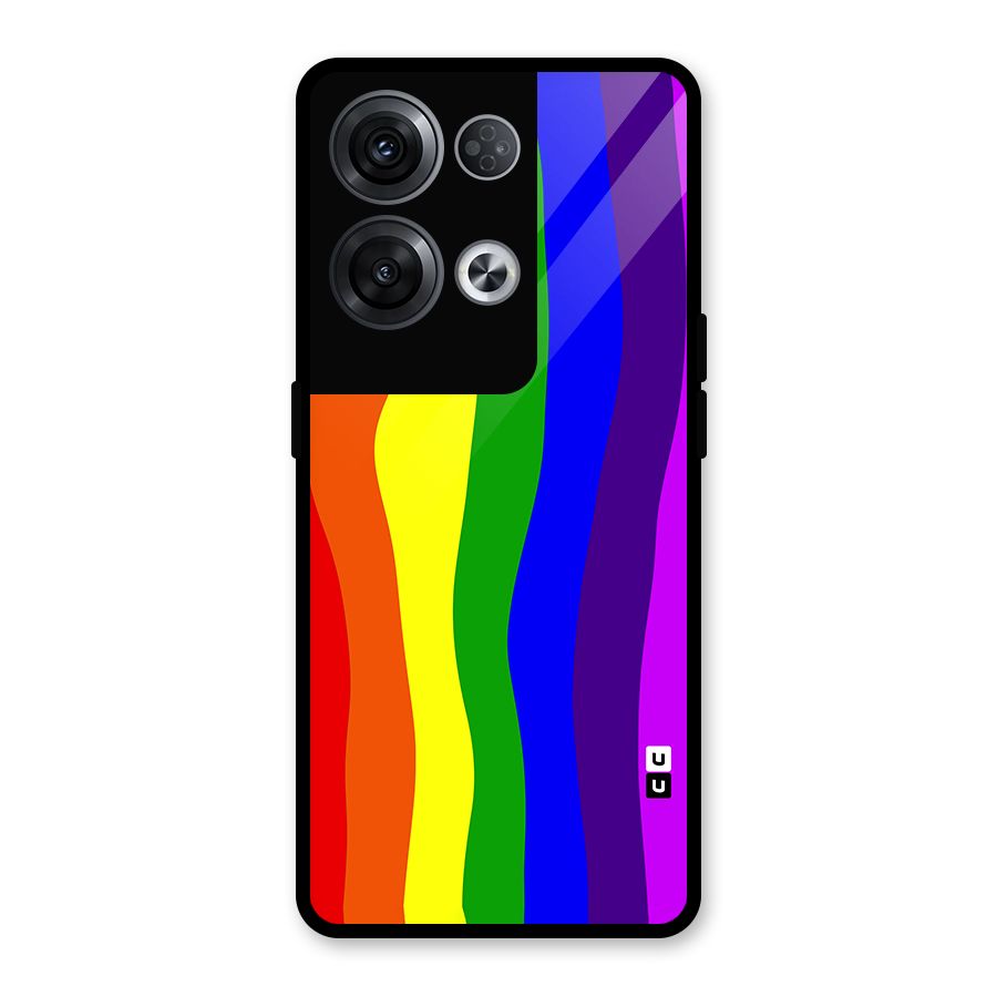 Rainbow Curves Glass Back Case for Oppo Reno8 Pro 5G