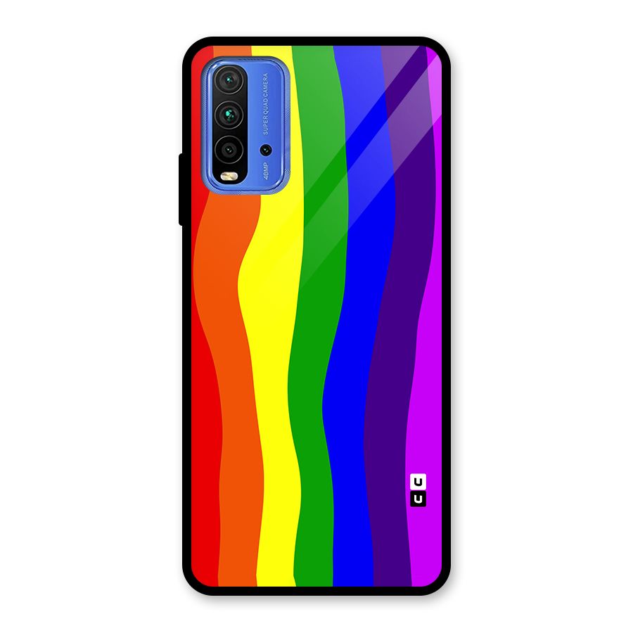 Rainbow Curves Glass Back Case for Redmi 9 Power