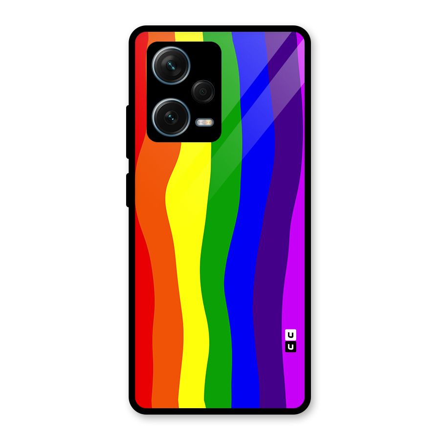 Rainbow Curves Glass Back Case for Redmi Note 12 Pro Plus 5G