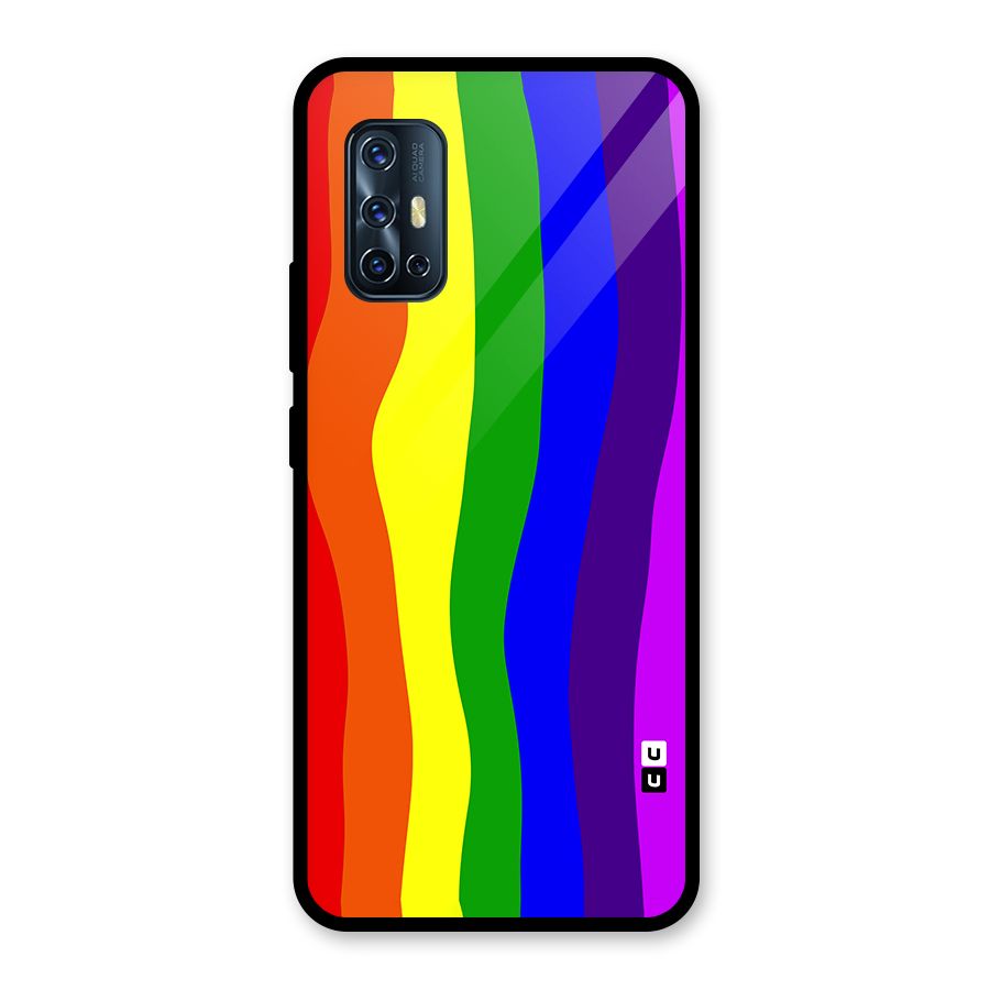 Rainbow Curves Glass Back Case for Vivo V17