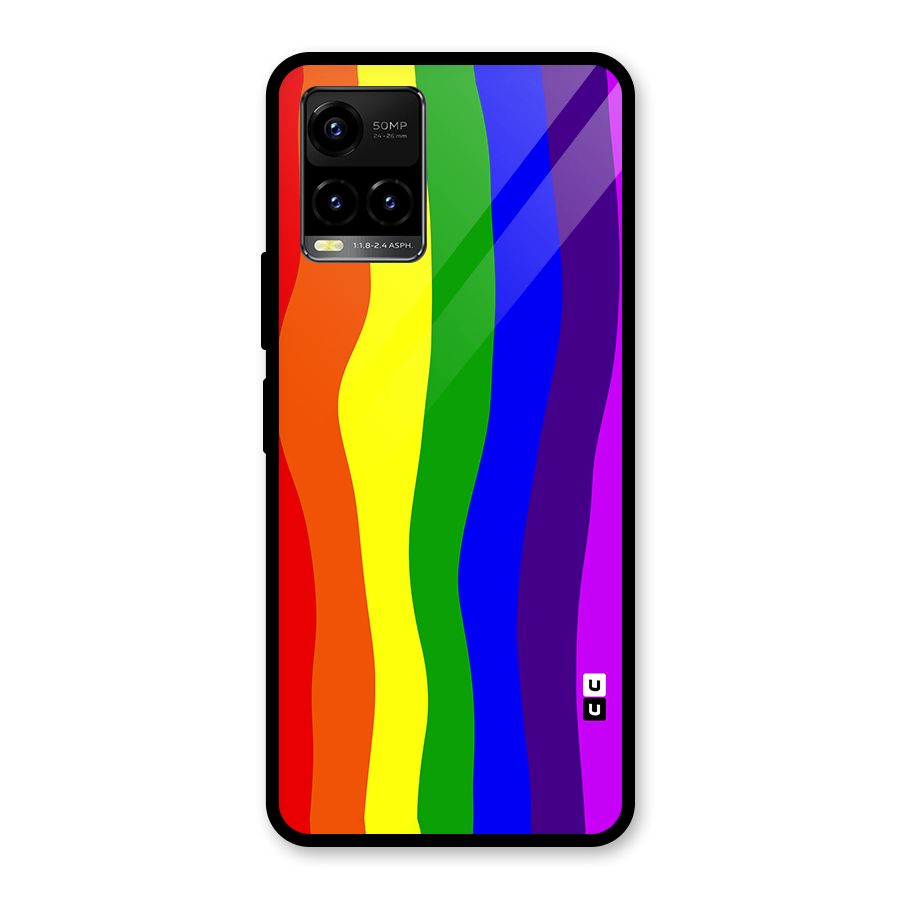 Rainbow Curves Glass Back Case for Vivo Y21A