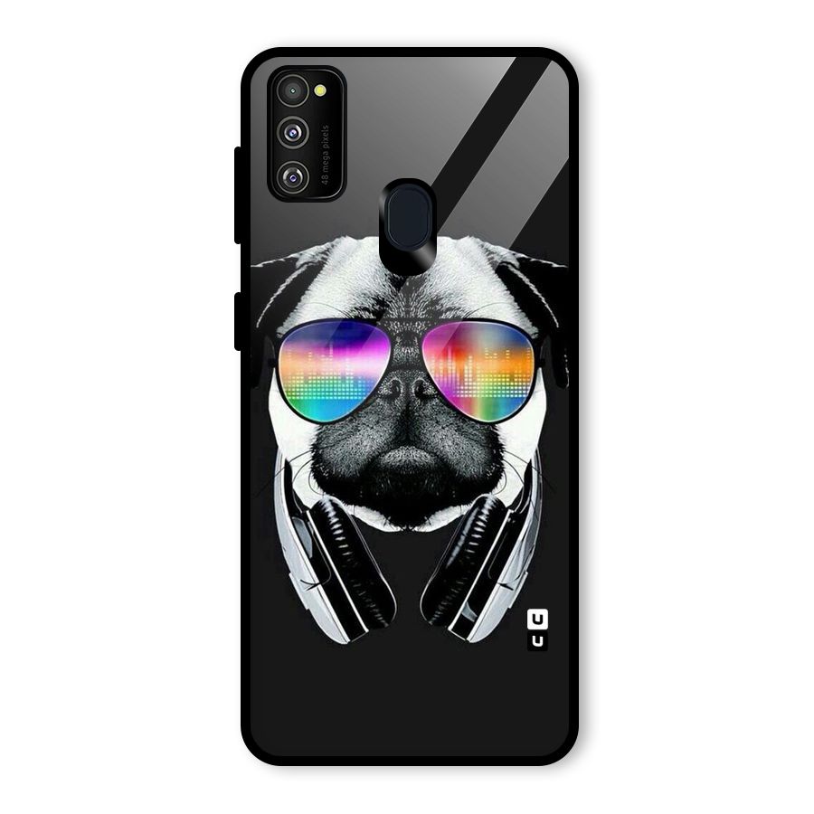 Rainbow Dog Swag Glass Back Case for Galaxy M21