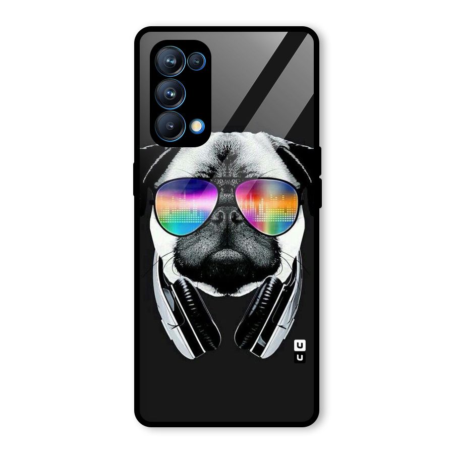 Rainbow Dog Swag Glass Back Case for Oppo Reno5 Pro 5G