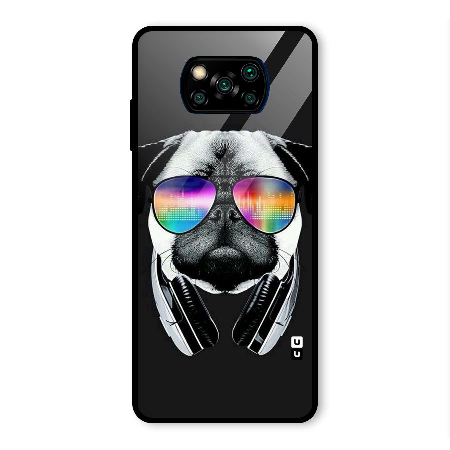 Rainbow Dog Swag Glass Back Case for Poco X3 Pro