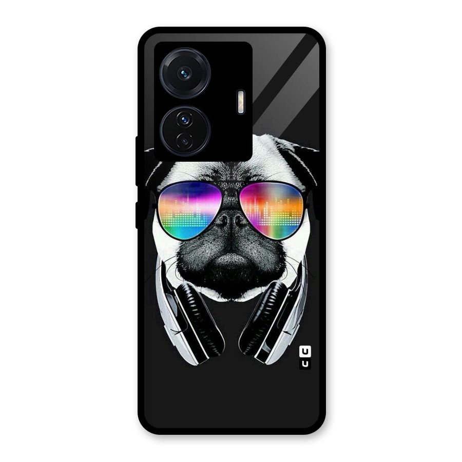 Rainbow Dog Swag Glass Back Case for Vivo T1 Pro