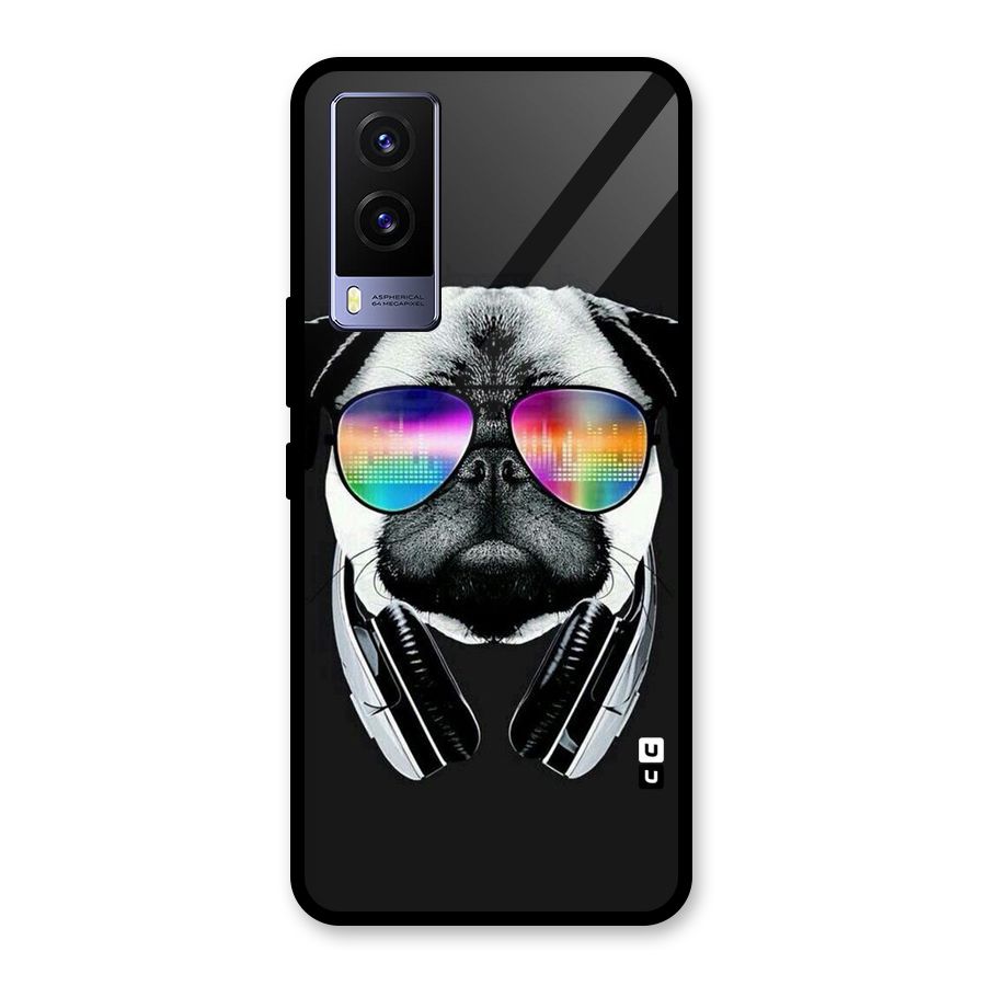 Rainbow Dog Swag Glass Back Case for Vivo V21e 5G