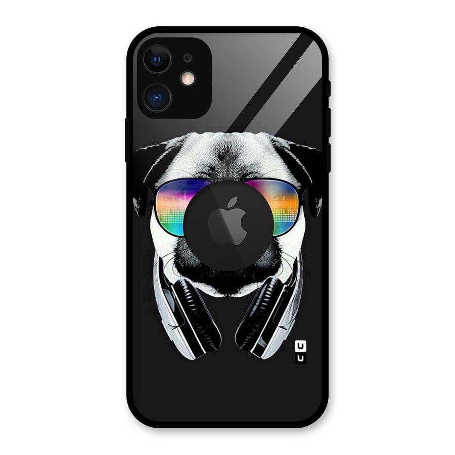 Rainbow Dog Swag Glass Back Case for iPhone 11 Logo Cut