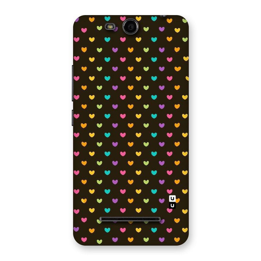 Rainbow Hearts Back Case for Micromax Canvas Juice 3 Q392