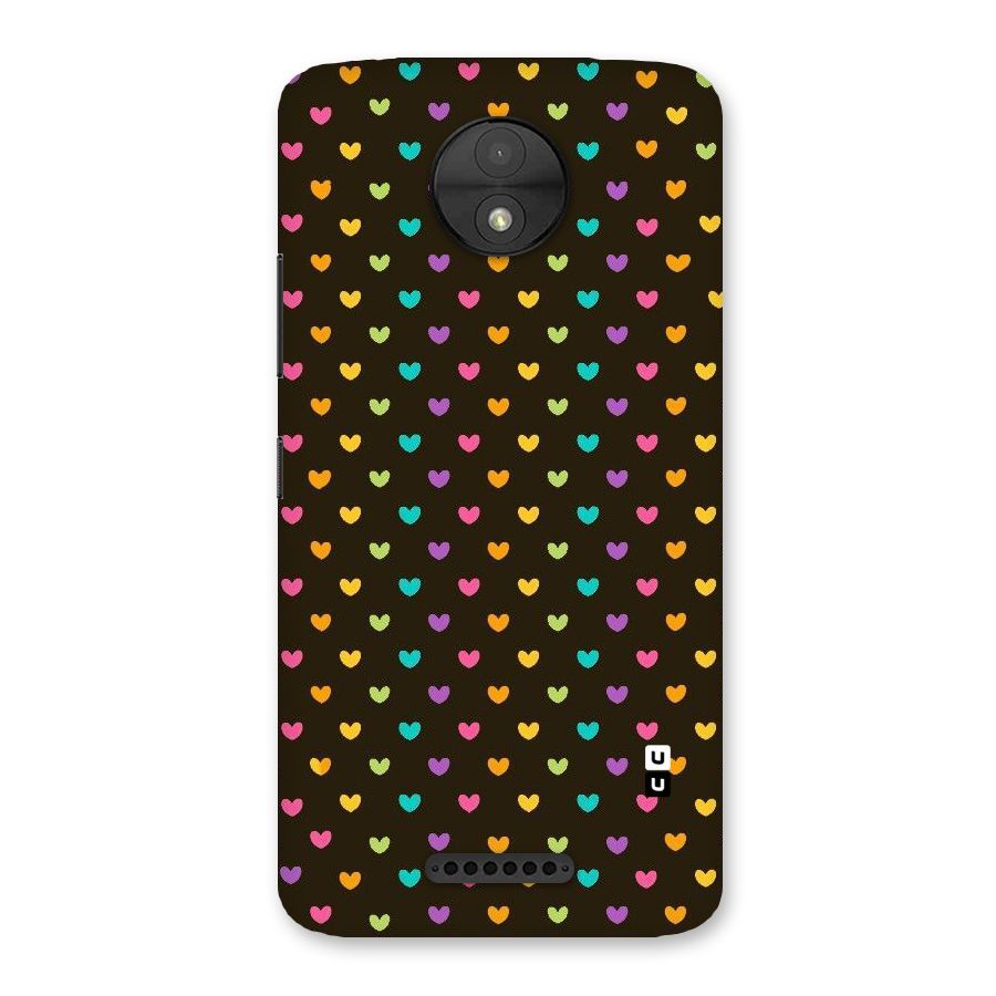 Rainbow Hearts Back Case for Moto C