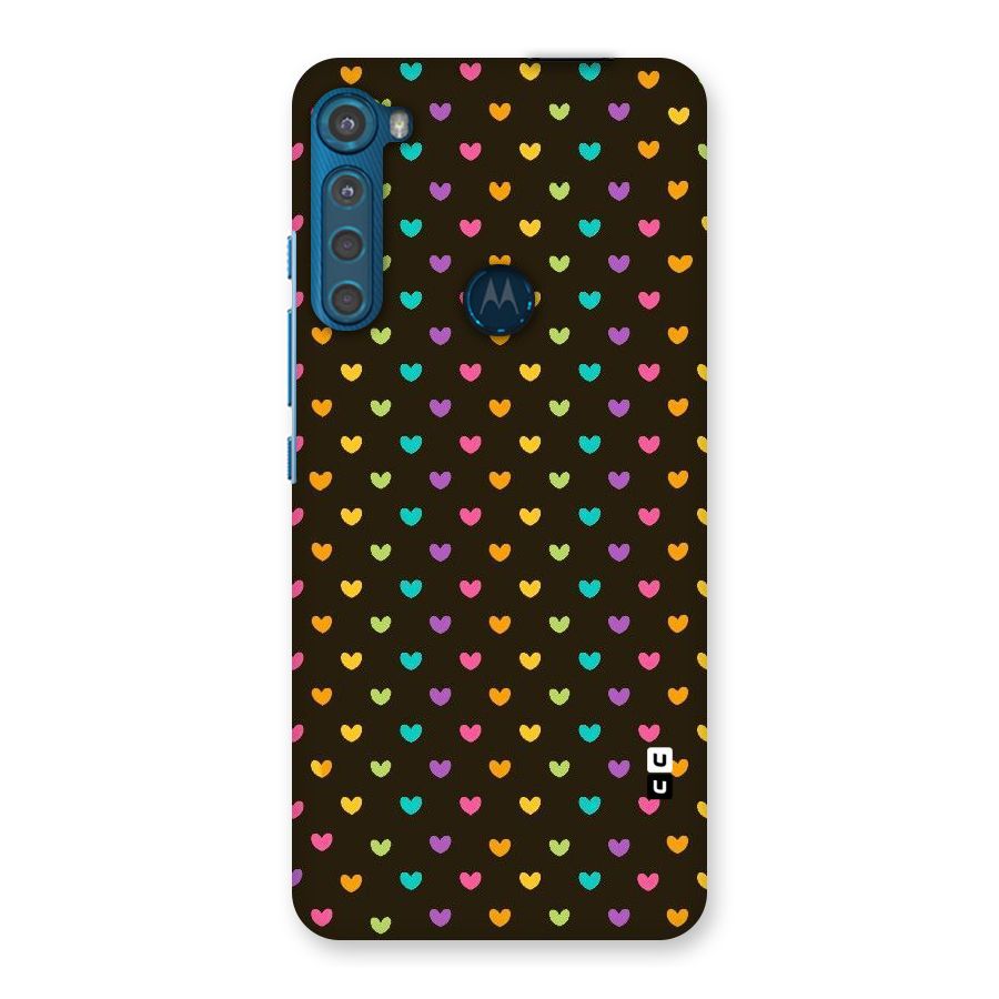 Rainbow Hearts Back Case for Motorola One Fusion Plus