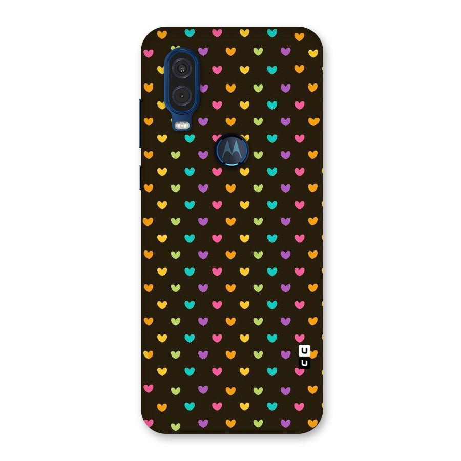 Rainbow Hearts Back Case for Motorola One Vision