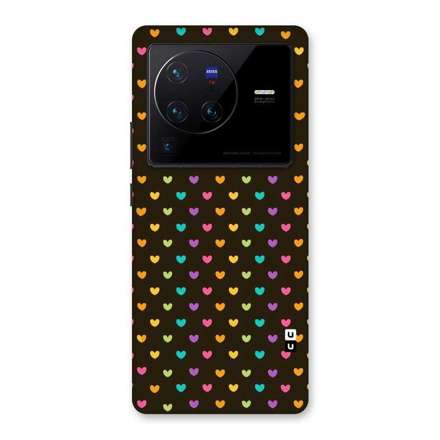 Rainbow Hearts Back Case for Vivo X80 Pro
