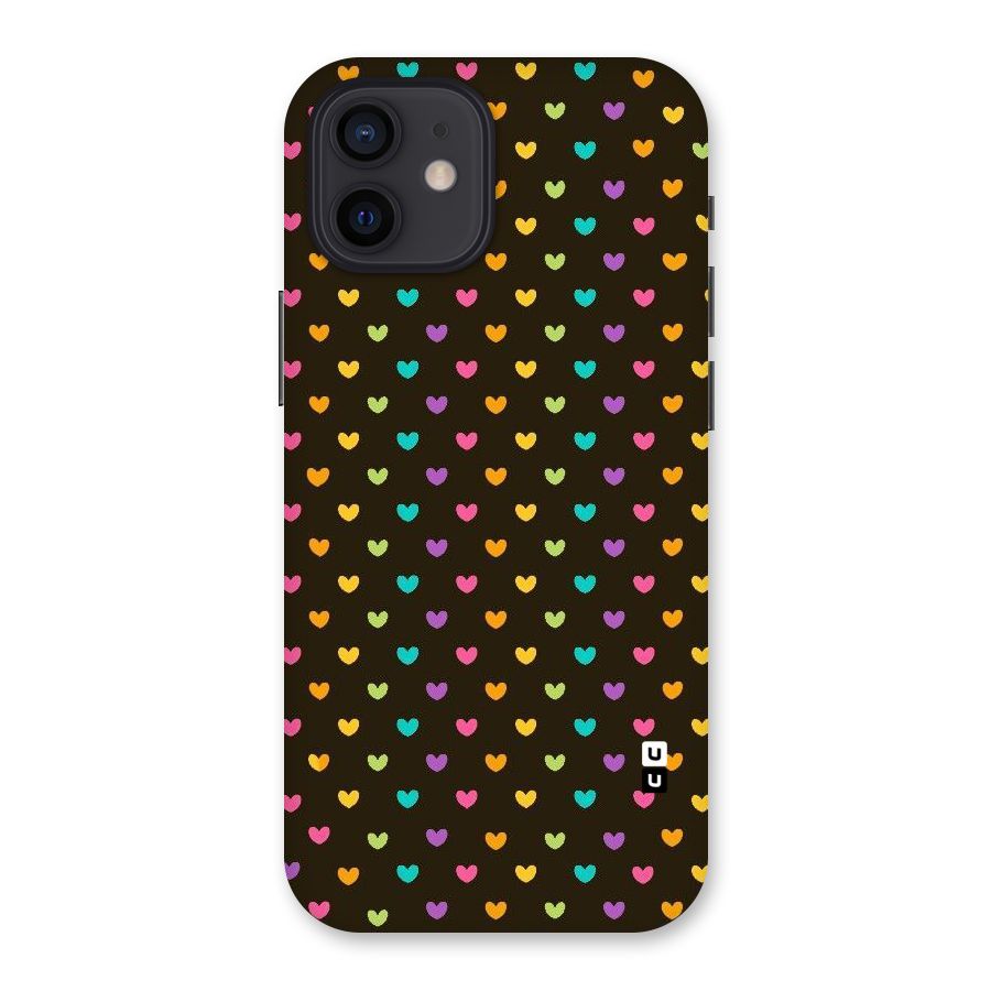 Rainbow Hearts Back Case for iPhone 12