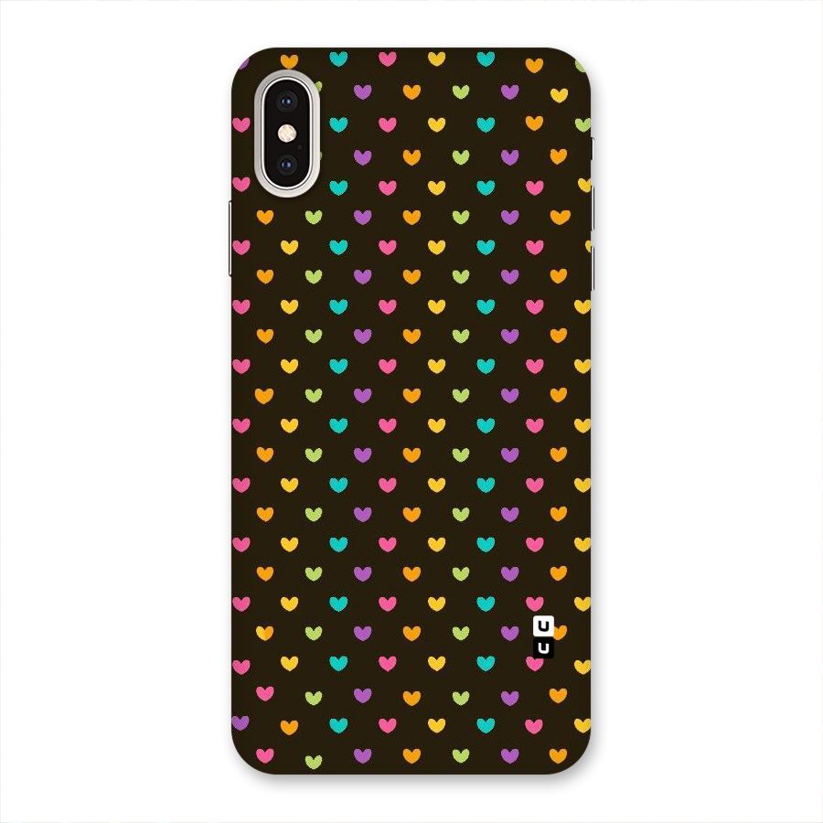Rainbow Hearts Back Case for iPhone XS Max